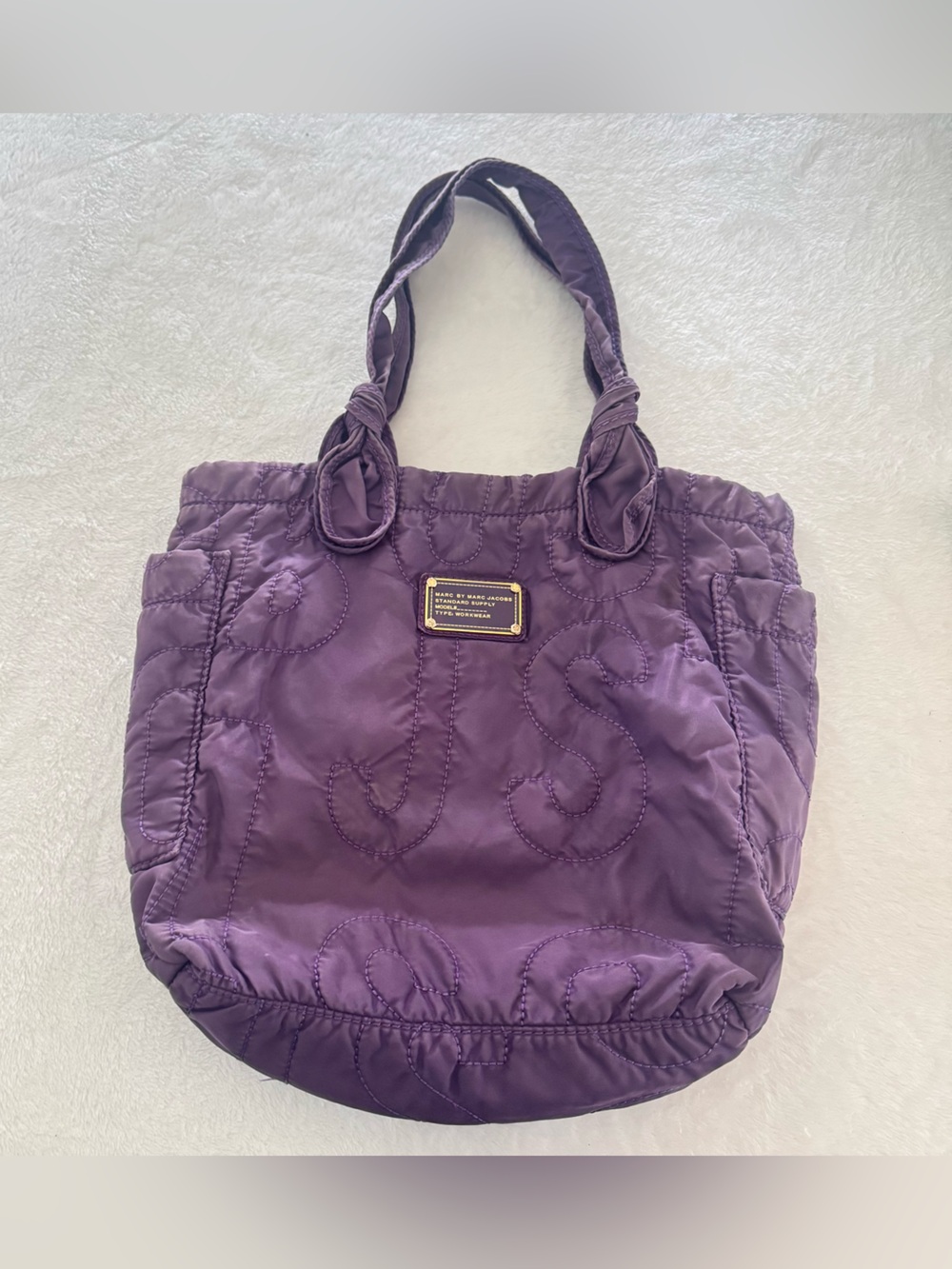 Marc by Marc Jacobs Purple Quilted Cotton Tote Bag w/ Dust Bag